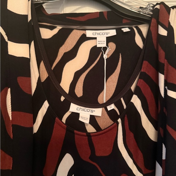 Chico's Abstract Patterned tank dress with Jacket - Picture 4 of 7